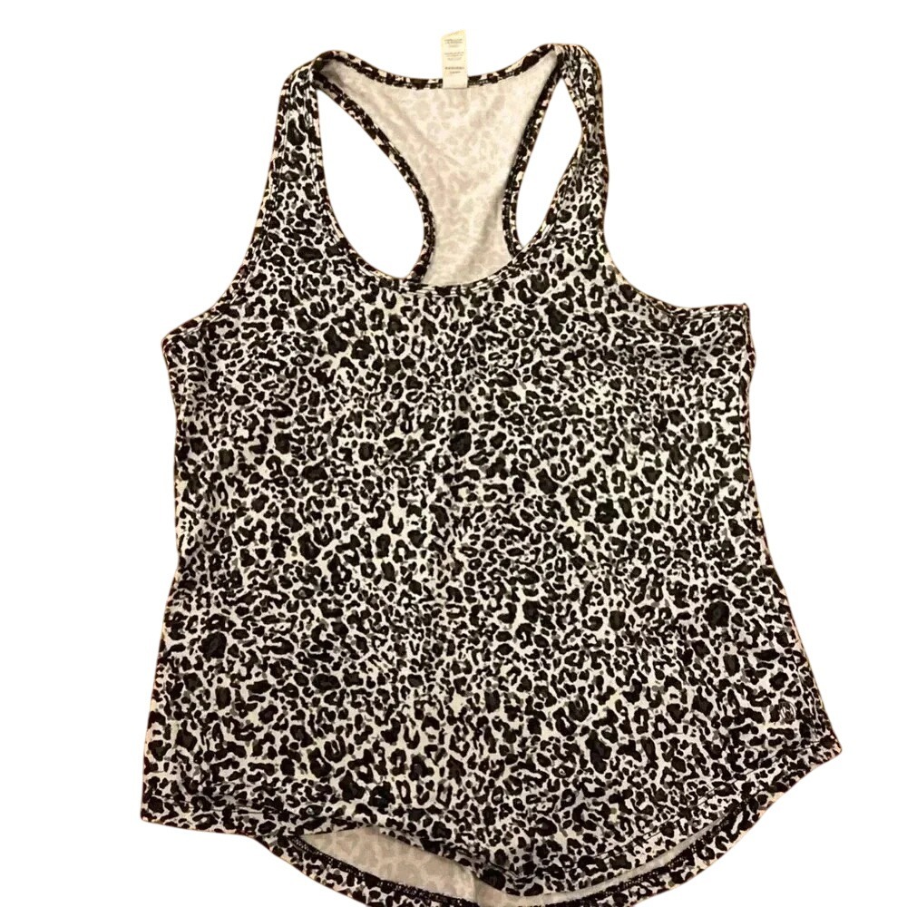 Balance Collection Active Women's Tank Black Tan‎ Leopard Size S Yoga Athleisure